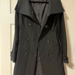H&M Black Double-Breasted Pea Coat